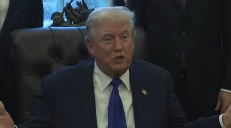 President Trump speaking to reporters