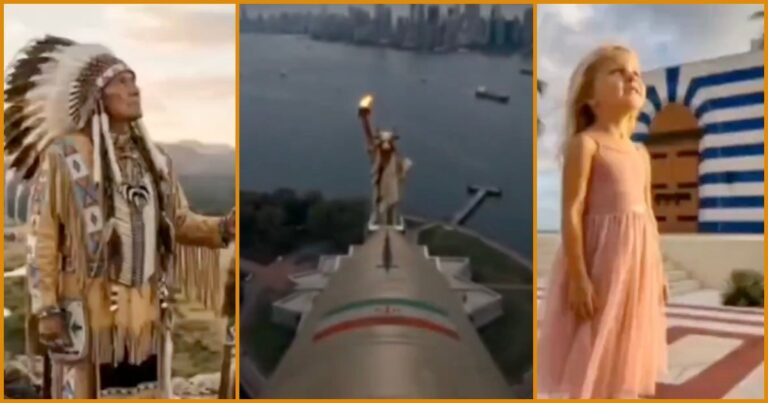AI-generated Iranian propaganda video showing the Statue of Liberty in a threatening scene.
