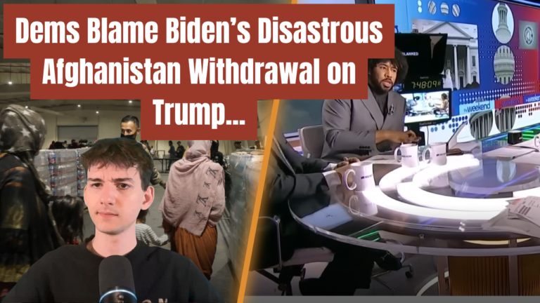 Afghan refugees waiting at a temporary holding site while media debate Trump and Biden policies