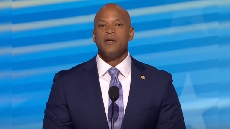 Maryland Gov. Wes Moore speaking at a press appearance
