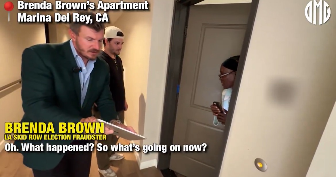 James O’Keefe confronts a woman accused in a vote registration scheme
