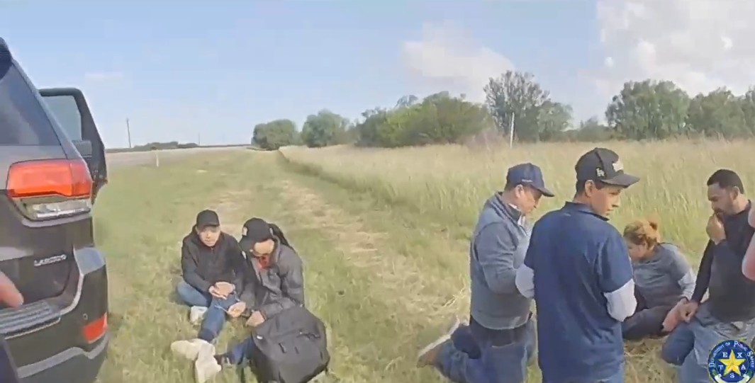Texas DPS vehicle during a high-speed chase tied to a suspected human smuggler in Maverick County
