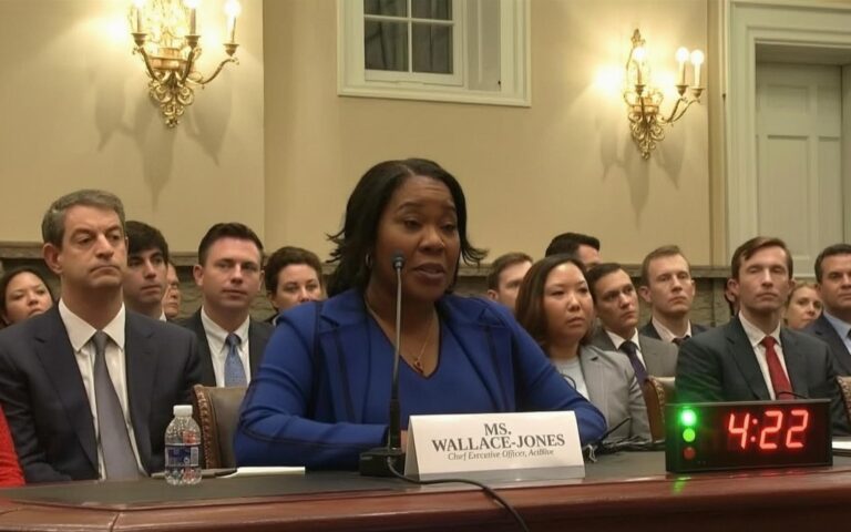 ActBlue CEO Regina Wallace Jones at a House hearing on donation fraud concerns