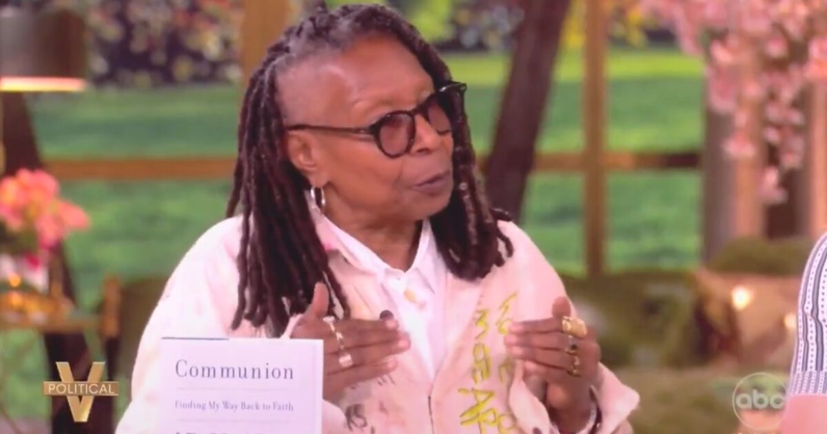 JD Vance speaking on The View during a tense exchange with Whoopi Goldberg