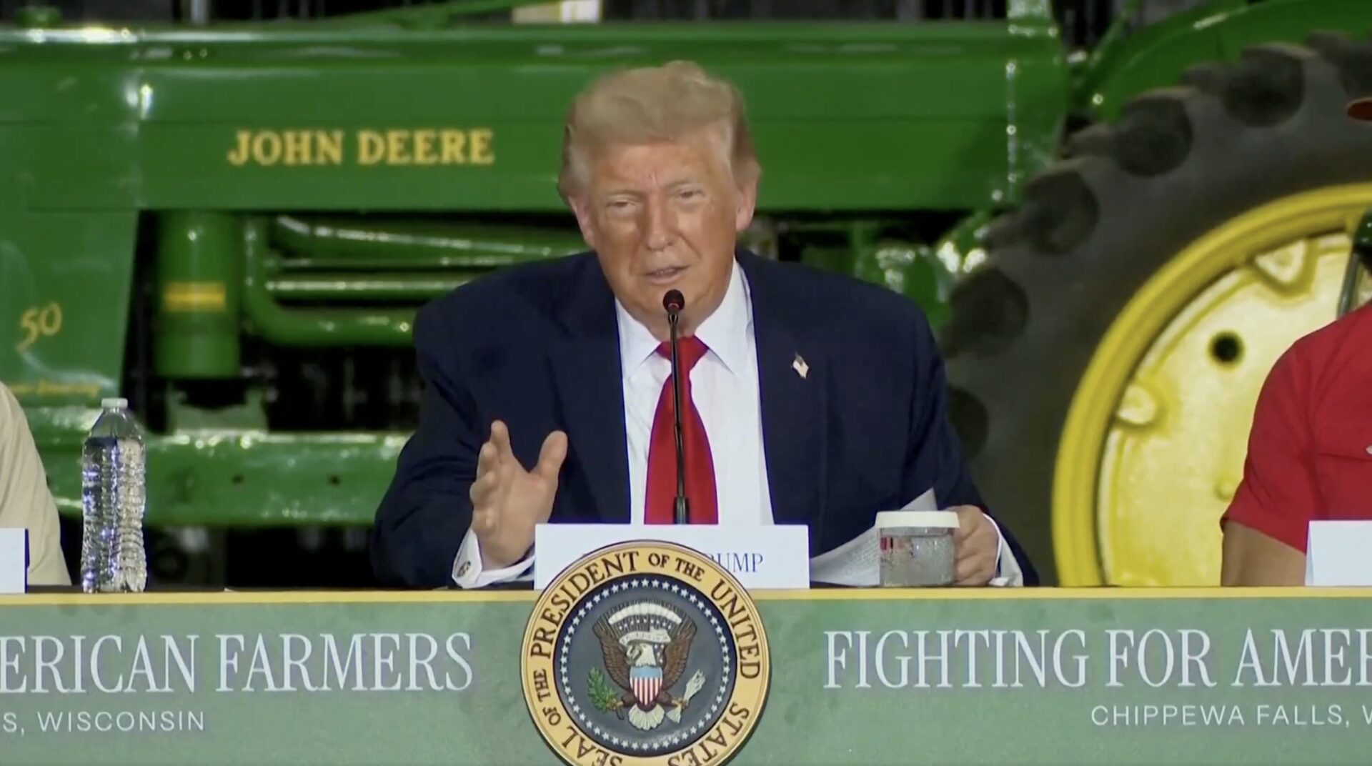Trump speaks at a Wisconsin agriculture roundtable about right to repair