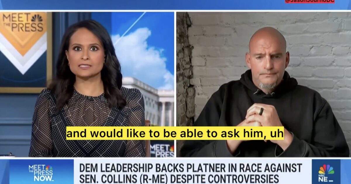 John Fetterman on NBC pushing Kristen Welker to ask Graham Platner about Kik allegations