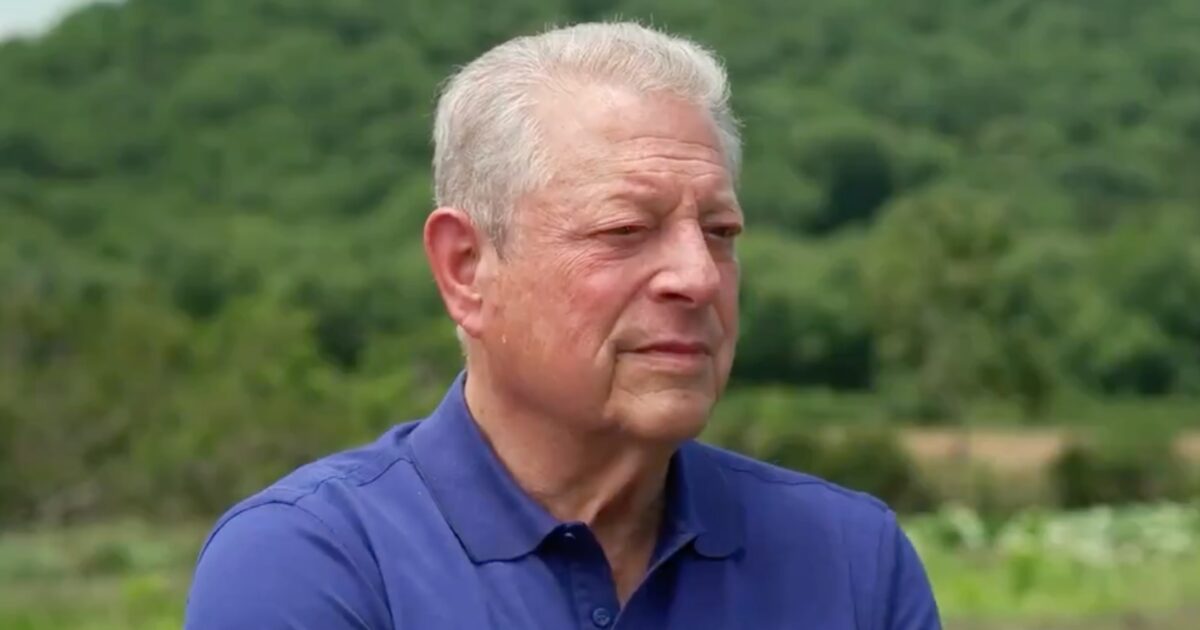 Al Gore speaking during a climate interview on ABC News