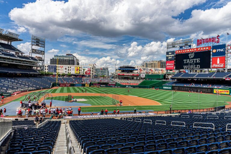 Washington Nationals signage at a baseball stadium