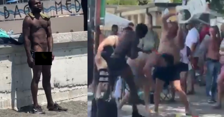 Pegli beach in Genoa, where a viral video reportedly showed indecent exposure near families.