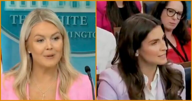 Karoline Leavitt answers questions during a White House press briefing