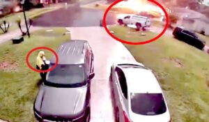 WATCH: Florida Woman Narrowly Escapes as Lightning Strikes Yard Behind Her [VIDEO]