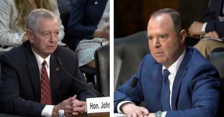 Former Attorney General John Ashcroft testifying during a Senate confirmation hearing