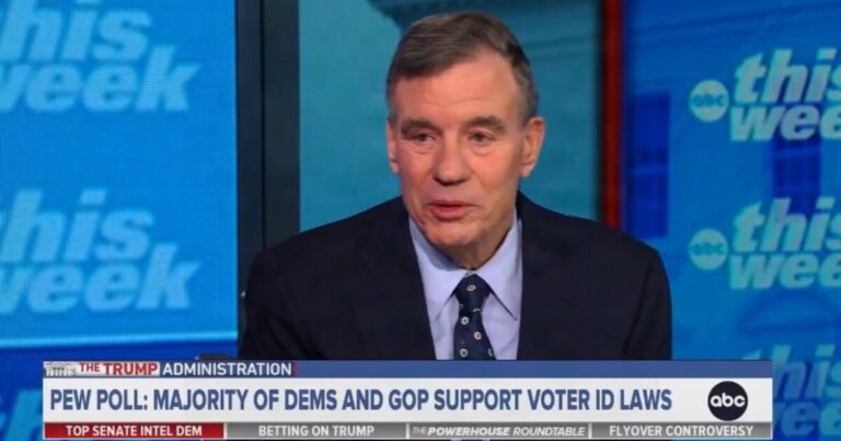 Senator Mark Warner discussing Virginia voter ID rules on live television