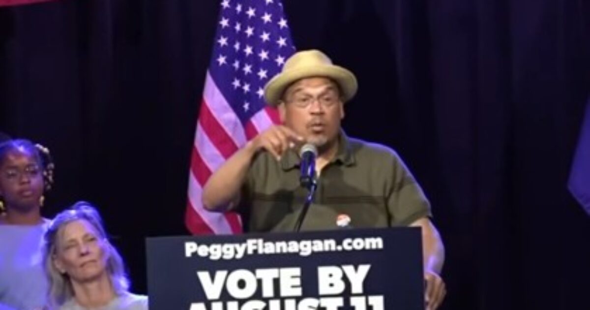 Minnesota Attorney General Keith Ellison speaking at a political rally