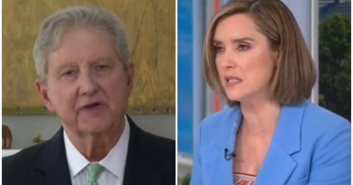 Senator John Kennedy speaking during a CBS Face the Nation interview