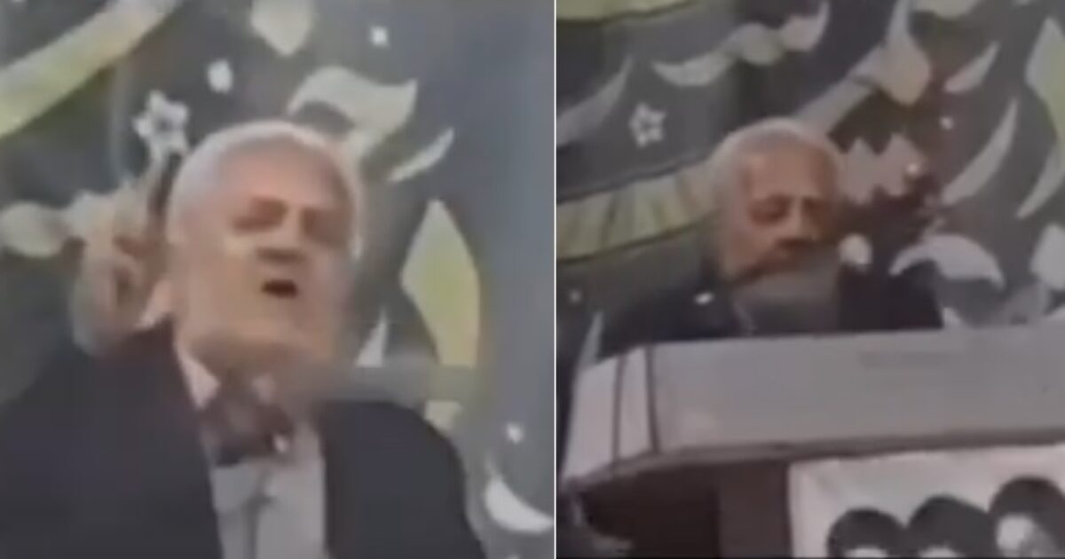 Naemat al-Hami speaking during a campaign event before a reported medical emergency