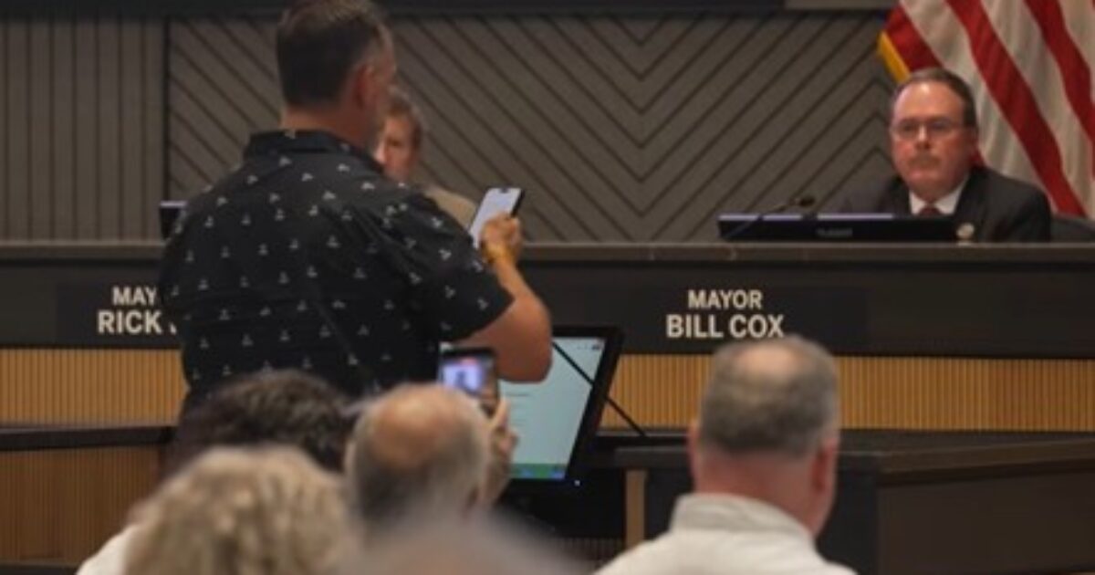 McKinney City Council meeting with residents speaking about a proposed Islamic center