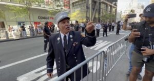 WATCH: NYC Firefighter Unloads on Pro-Palestine Protester Near 9/11 Ceremony