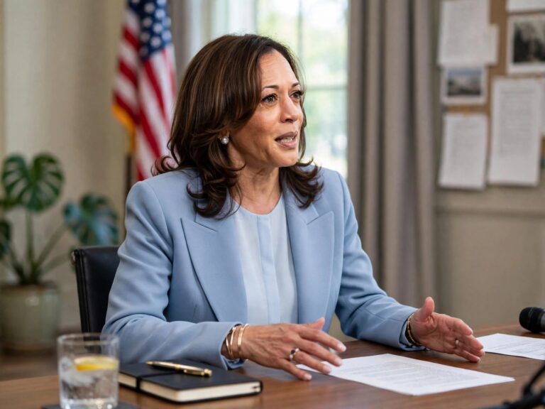 Kamala Harris discusses artificial intelligence and social media algorithms during a podcast appearance